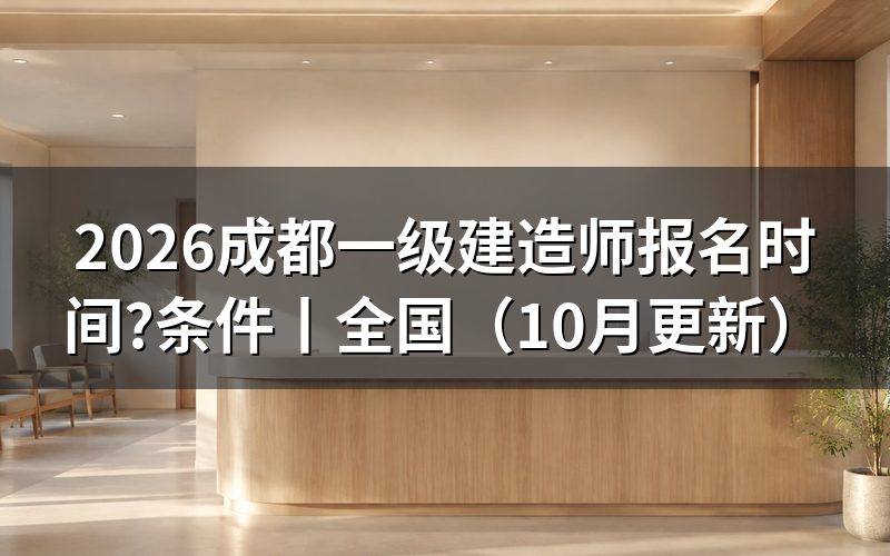 2026一级建造师报名时间,看报名入口日期
