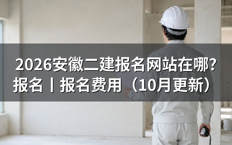 安徽二级建造师报名网站，认准报名表入口