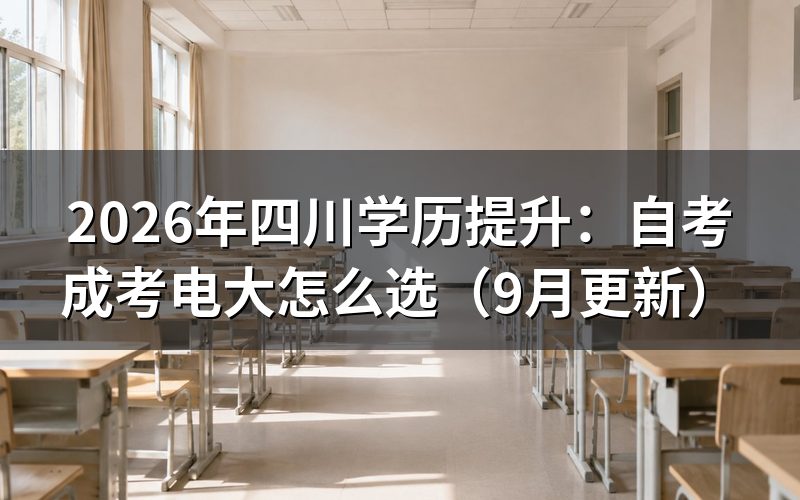 四川学历提升选自考成考还是电大