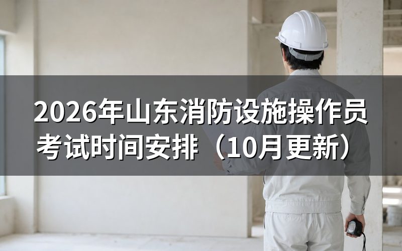 山东消防设施操作员考试时间怎么安排