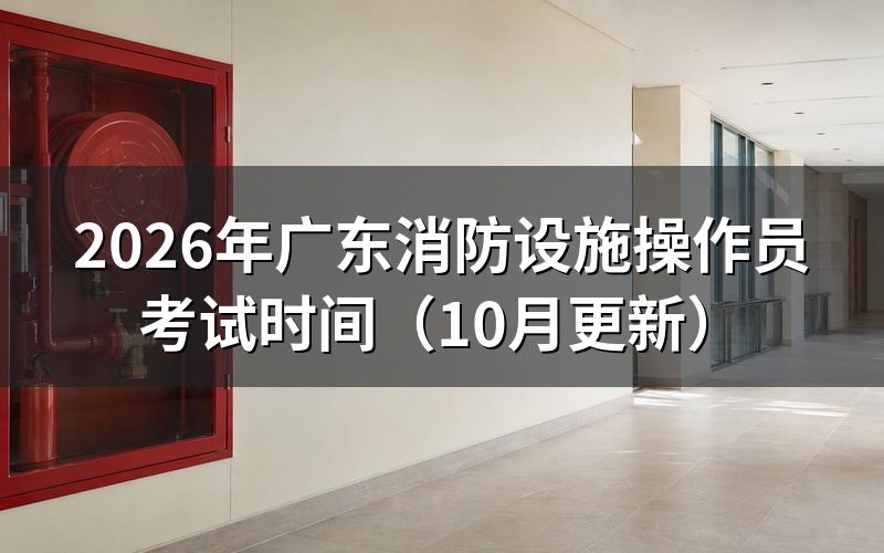 广东消防设施操作员考试时间怎么安排