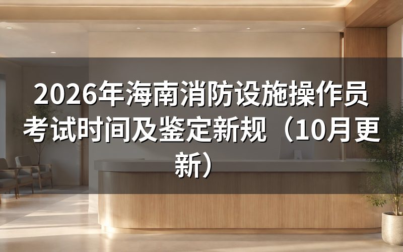 海南消防设施操作员考试时间按哪个标准安排