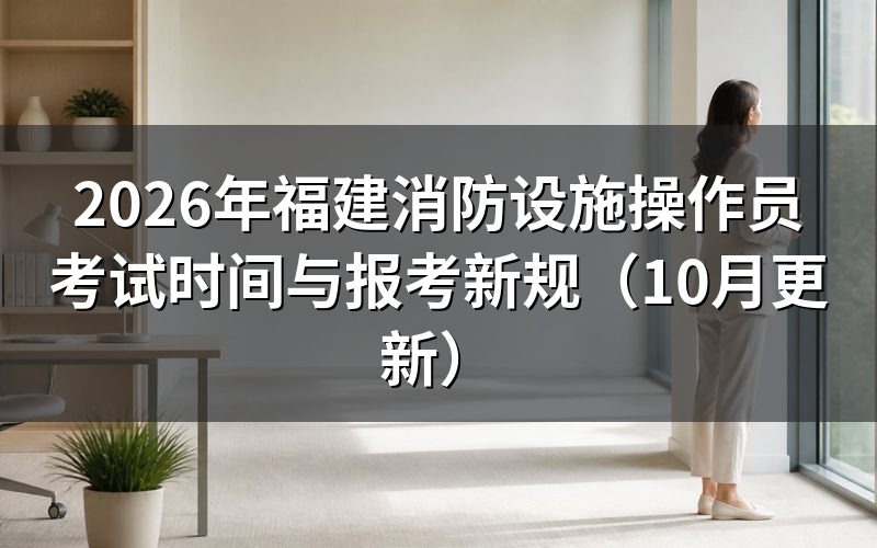 福建消防设施操作员考试时间在哪里看