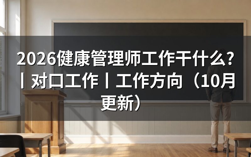 健康管理师从事哪些工作