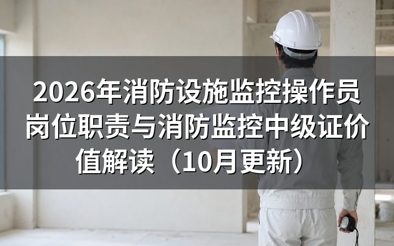 消防设施监控操作员的岗位职责有官方说法吗?