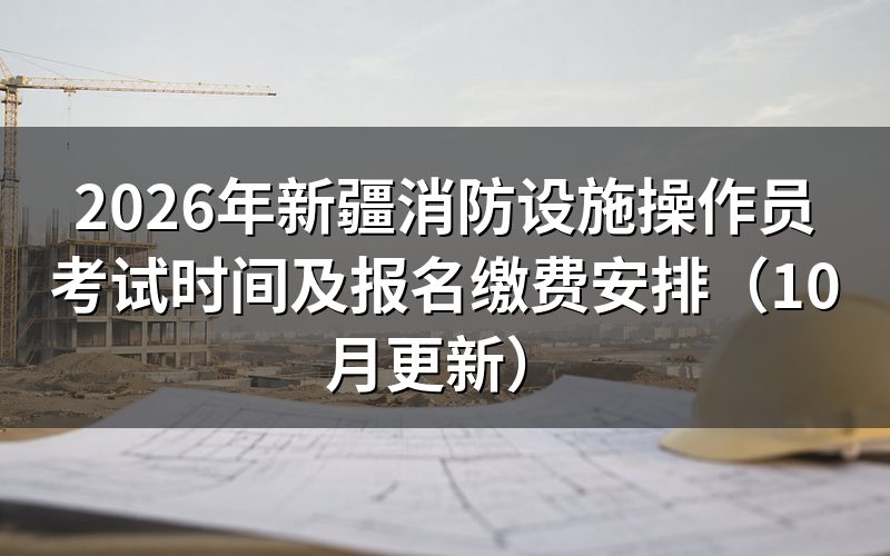 新疆消防设施操作员考试时间怎么确定