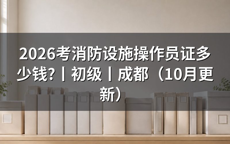 考个消防设施操作员证要多少钱