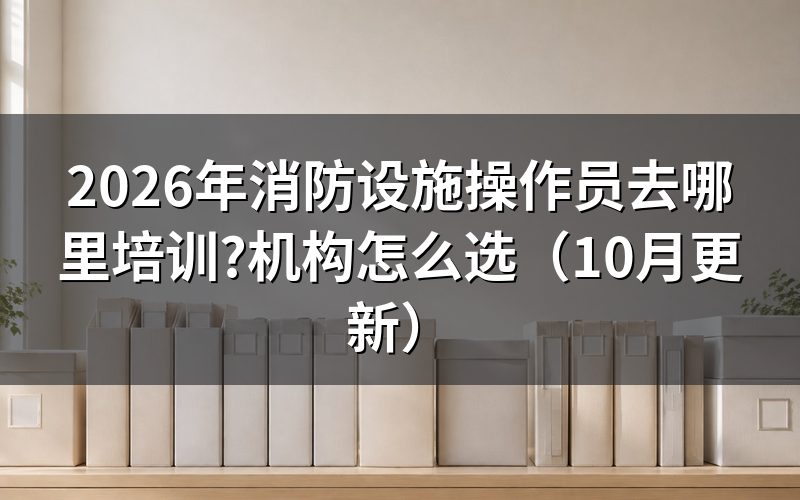 哪里培训消防设施操作员