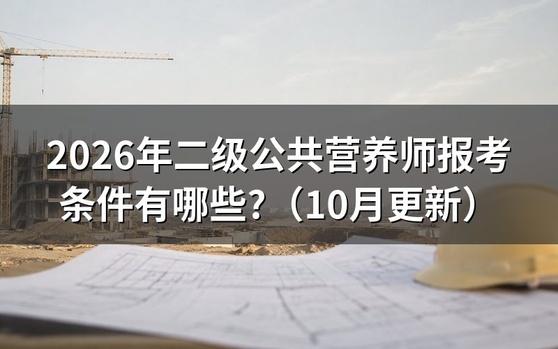 公共营养师2级怎么考？