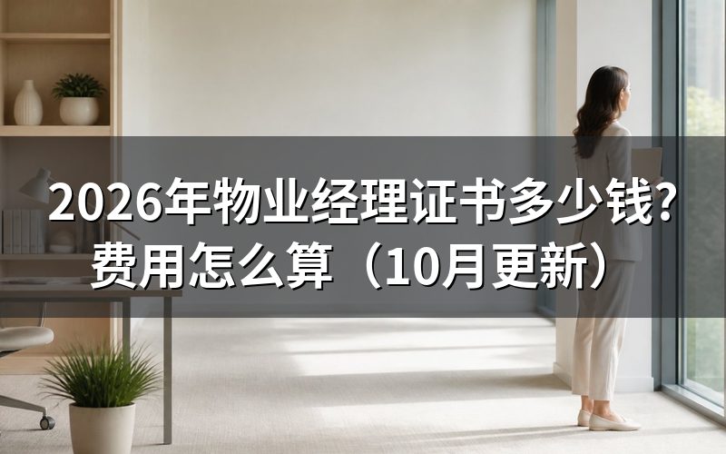 物业经理人上岗证培训多少钱