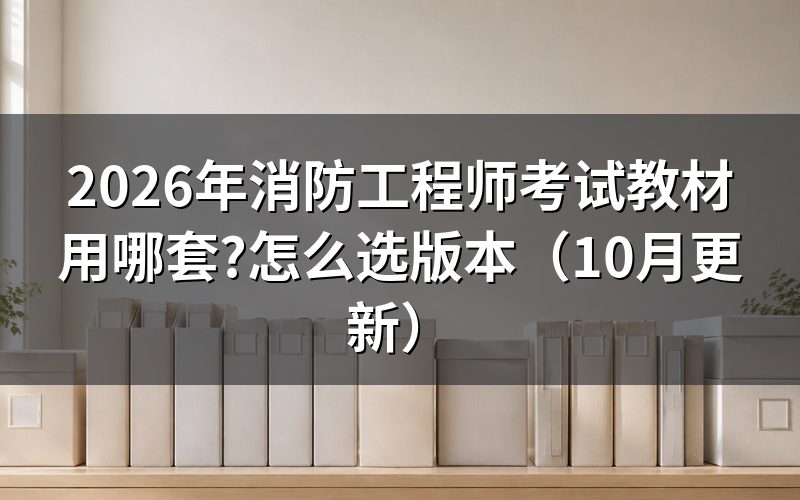 一级消防工程师课程怎么配教材