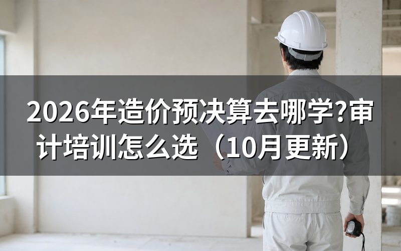 造价培训去哪学更合适