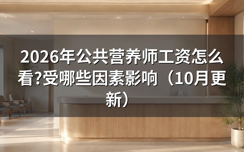 公共营养师报考条件影响工资吗
