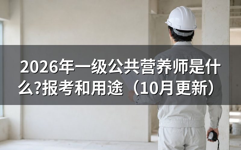 公共营养师一级怎么报名?