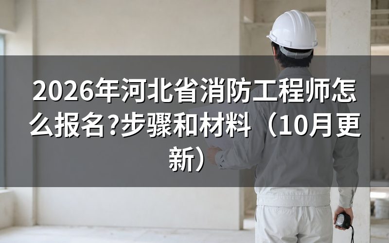 消防工程师报名河北怎么操作