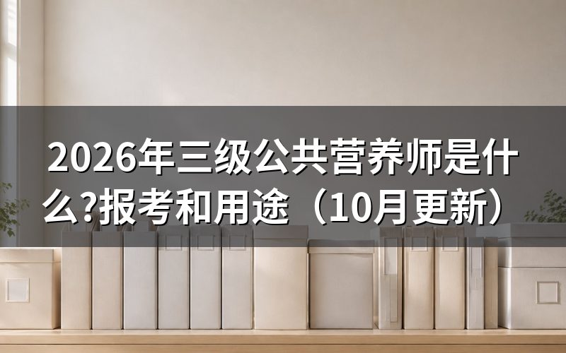 怎样报考三级营养师证？