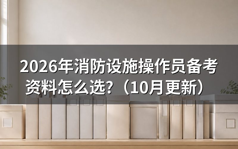 消防设施操作员考试资料怎么选