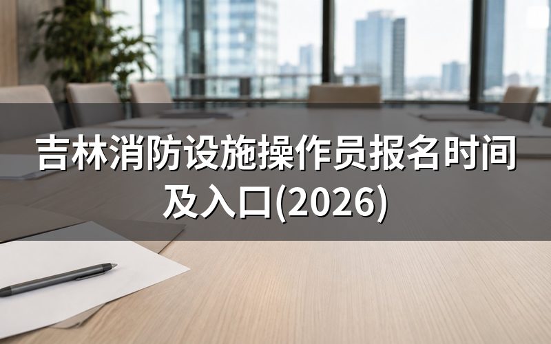 吉林消防设施操作员报名时间与入口(2026)
