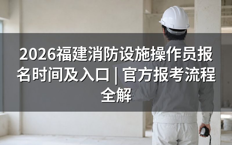 福建消防设施操作员报名官网与入口