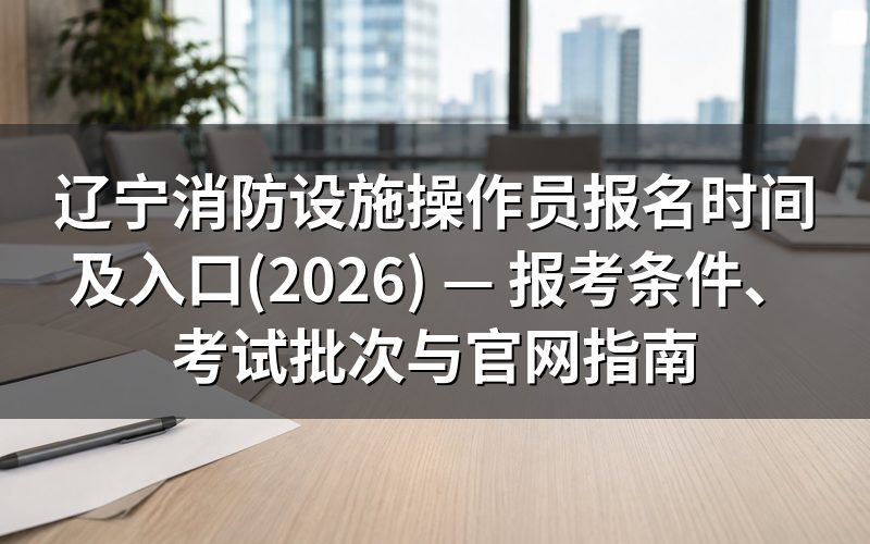 报名入口:消防设施操作员官网及辽宁渠道