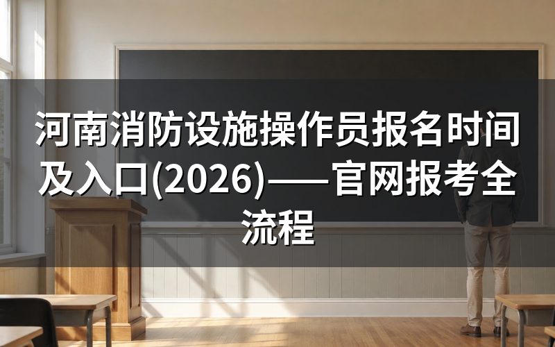 消防设施操作员官网及报名入口