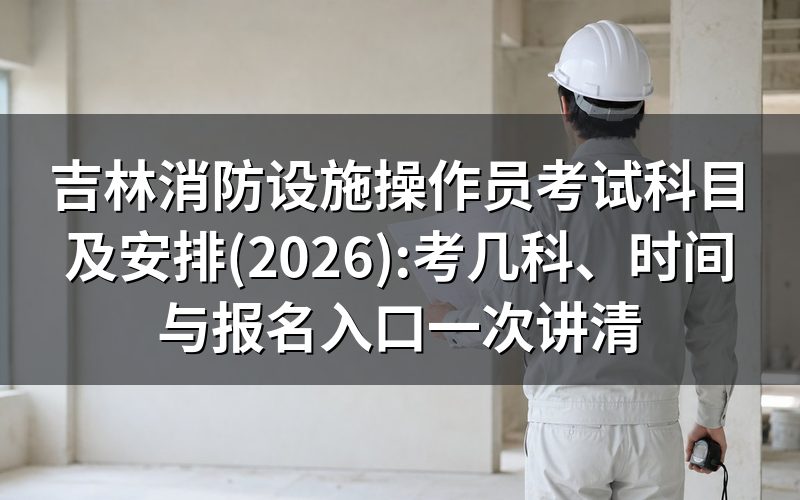 吉林消防设施操作员考试考什么:两科加一条红线