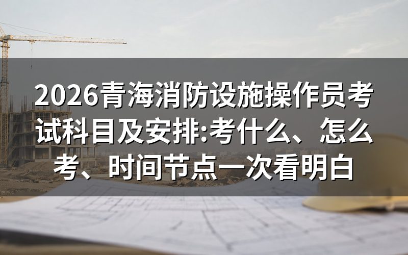 青海消防设施操作员考试科目:考两科,一天考完