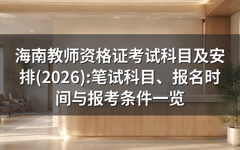 海南教师资格证2026年报名与考试时间