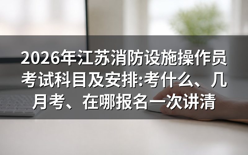 江苏消防设施操作员考试科目:两科怎么考、怎么算合格