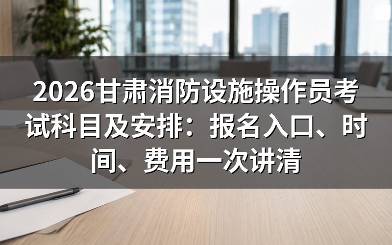 甘肃消防设施操作员考试科目:考什么、怎么算合格
