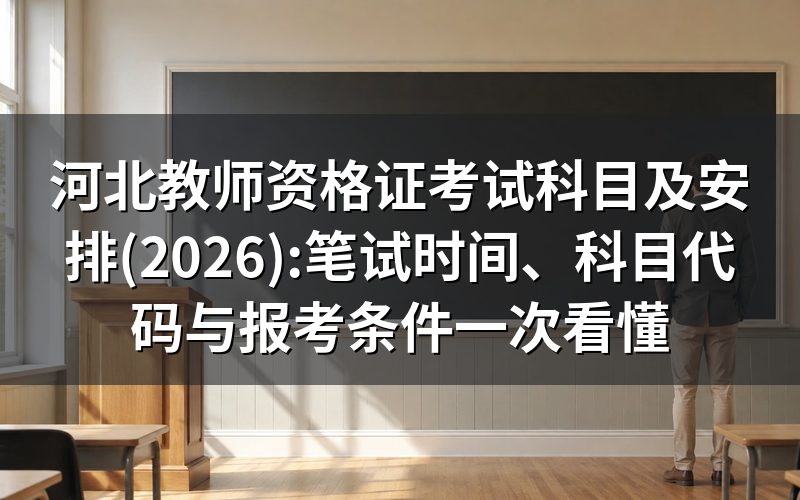 河北2026年下半年教师资格证考试时间安排