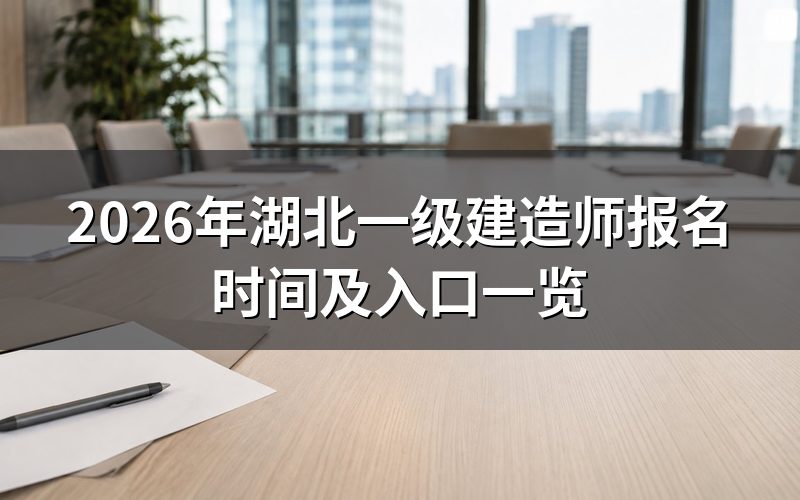 2026年湖北一级建造师报名时间及入口