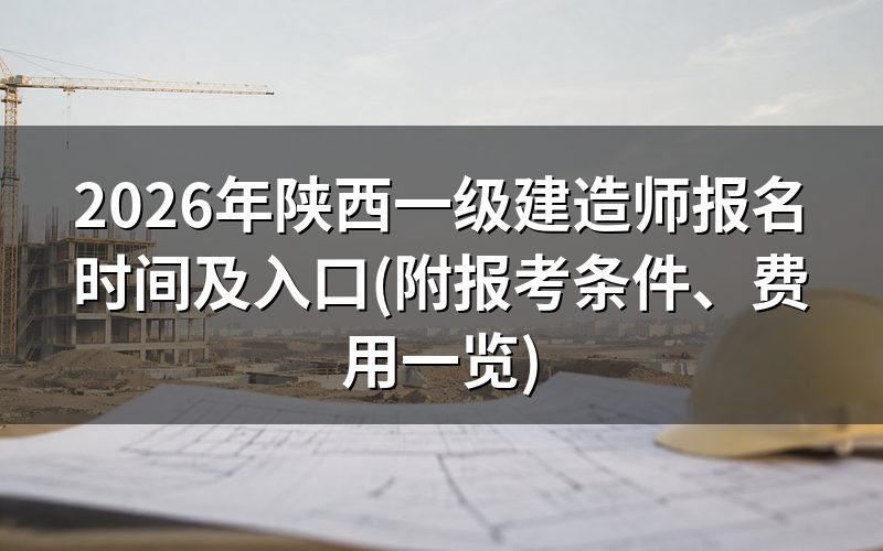 2026年陕西一级建造师报名时间(已截止)——关键节点一览