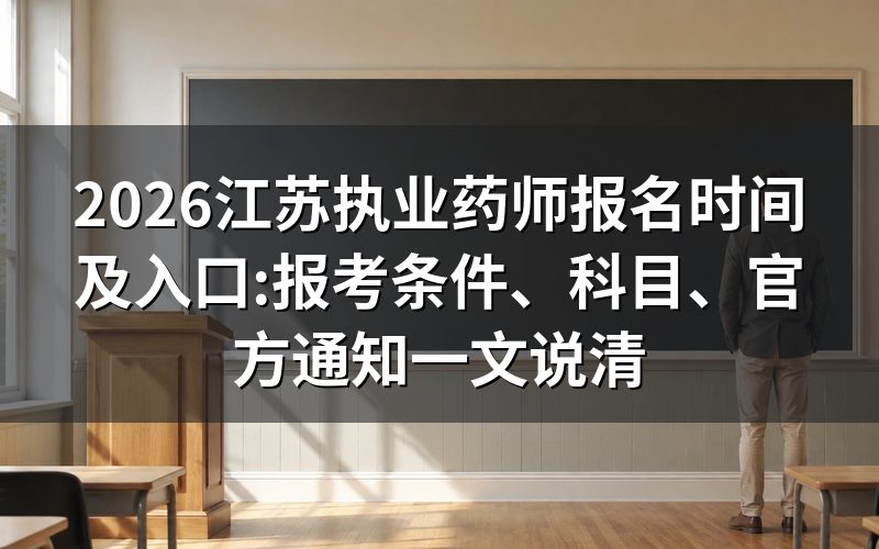 江苏执业药师报名时间及入口:目前进展到哪一步