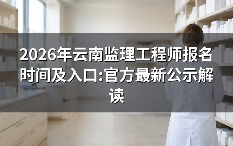 云南监理工程师报名时间及入口一览