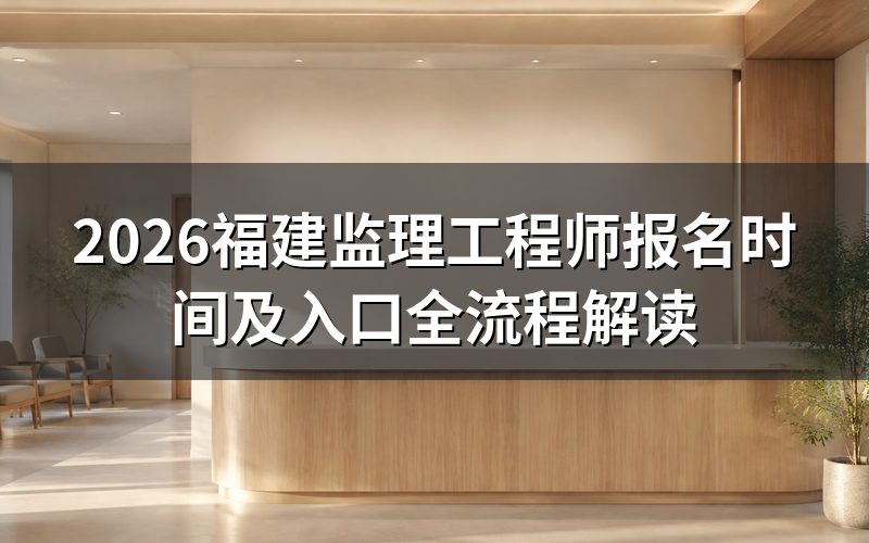 福建监理工程师2026年报名时间及入口进展