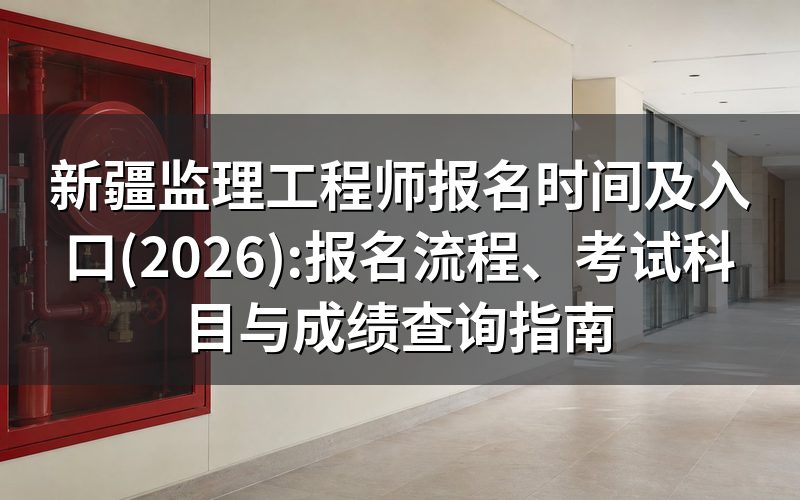 新疆监理工程师2026年报名时间及报名入口