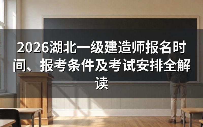 2026年湖北一级建造师报名时间及考务安排