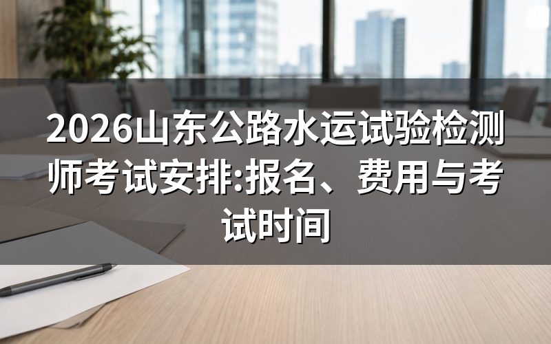 2026山东公路水运检测师报名时间与入口