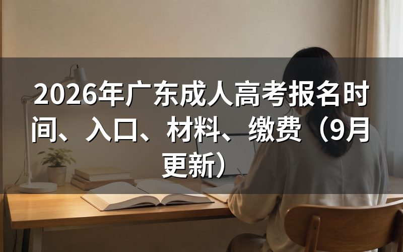 广东成人高考报名时间、入口怎么查