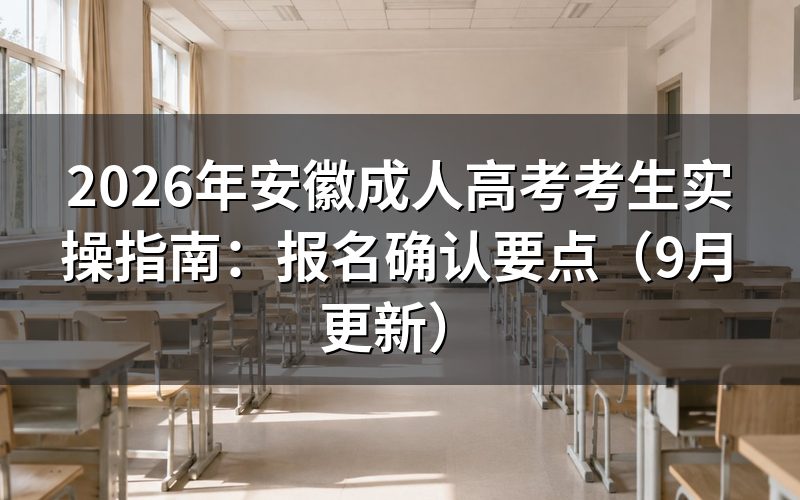 安徽成人高考考生实操指南怎么核对报名资格