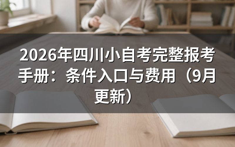 四川小自考完整报考手册怎么完成注册