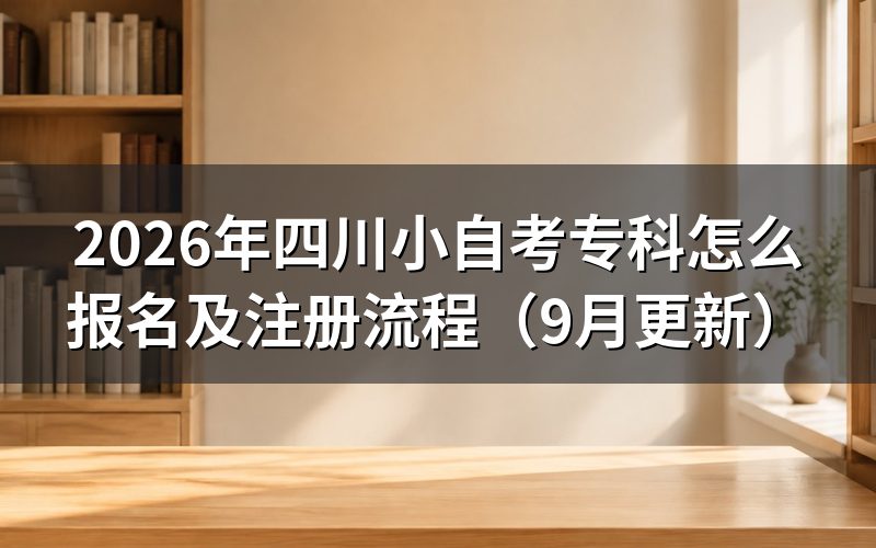 四川小自考专科怎么报名注册