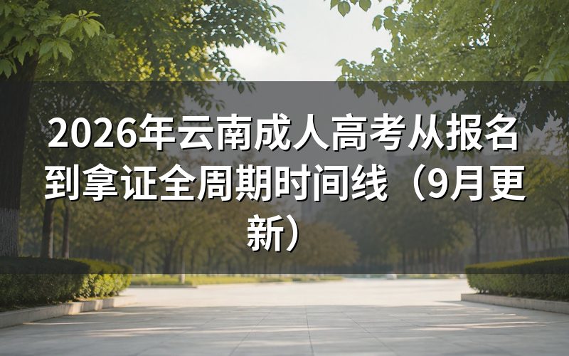 云南成人高考从报名到拿证全周期时间线怎么安排