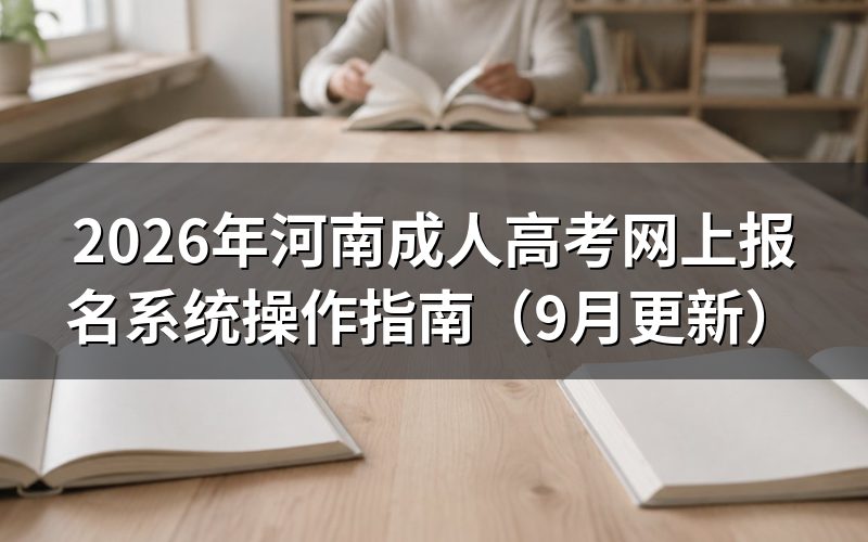河南成人高考网上报名系统怎么操作