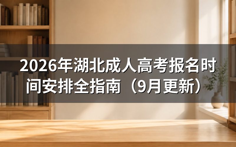 湖北成人高考报名时间安排和注册要求