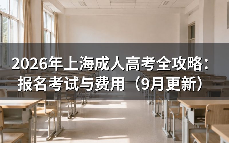 上海成人高考全攻略报名手续怎么办