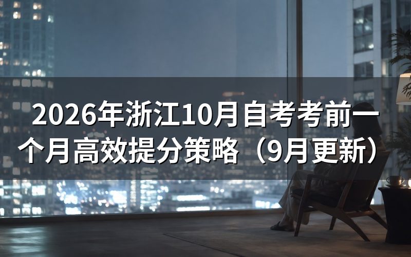 浙江10月自考考前一个月高效提分怎么安排