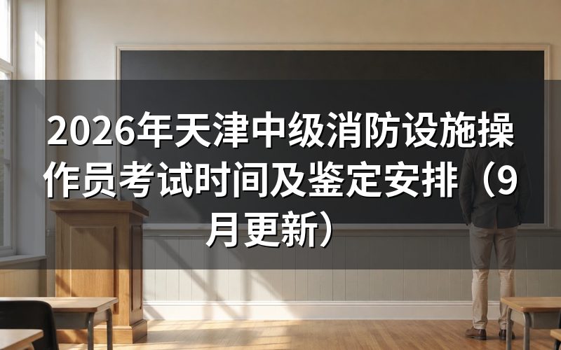 天津中级消防设施操作员考试时间怎么安排