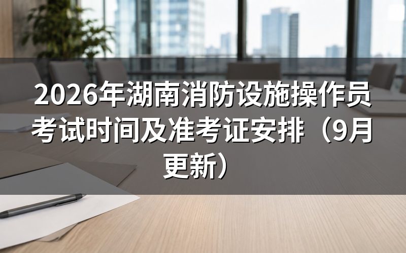 湖南消防设施操作员考试时间怎么安排,准考证什么时候出